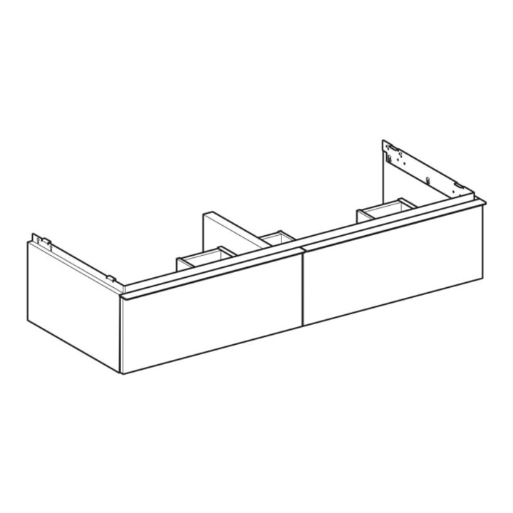 Geberit Doppelwaschtisch-Unterschrank iCon 118,4x24,7x47,6cm, 2 L, Eiche/Gr. la. ma