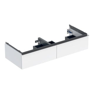 Geberit Doppelwaschtisch-Unterschrank iCon 118,4x24,7x47,6cm, 2 L, w/l hgl/Gr. vc