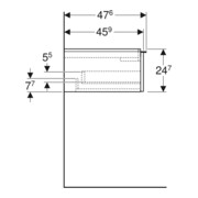 Geberit Doppelwaschtisch-Unterschrank iCon 118,4x24,7x47,6cm, 2 L, w/l hgl/Gr. vc-4