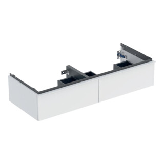 Geberit Doppelwaschtisch-Unterschrank iCon 118,4x24,7x47,6cm, 2 L, we. ma/Gr we. ma