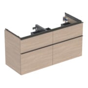 Geberit Doppelwaschtisch-Unterschrank iCon 118,4x61,5x47,6cm, 4 L, Eiche/Gr. la. ma