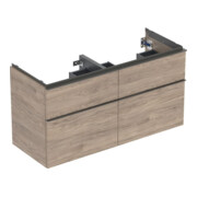 Geberit Doppelwaschtisch-Unterschrank iCon 118,4x61,5x47,6cm, 4 L, nuss/Gr. la. ma