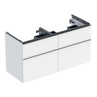 Geberit Doppelwaschtisch-Unterschrank iCon 118,4x61,5x47,6cm, 4 L, w/l hgl/Gr. vc
