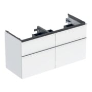 Geberit Doppelwaschtisch-Unterschrank iCon 118,4x61,5x47,6cm, 4 L, w/l hgl/Gr. vc