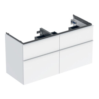 Geberit Doppelwaschtisch-Unterschrank iCon 118,4x61,5x47,6cm, 4 L, w/lack. hochgl.
