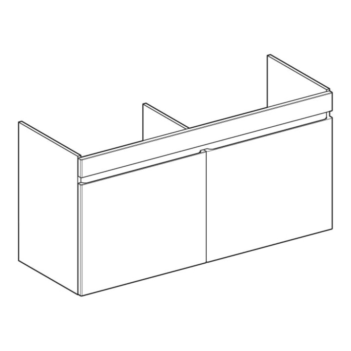Geberit Doppelwaschtischunterschrank Renova Plan 122,6x60,6x44, 6cm, 2 L, N, F. strukt.