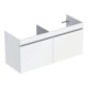 Geberit Doppelwaschtischunterschrank Renova Plan 122,6x60,6x44, 6cm, 2 L, w, lac hochgl.