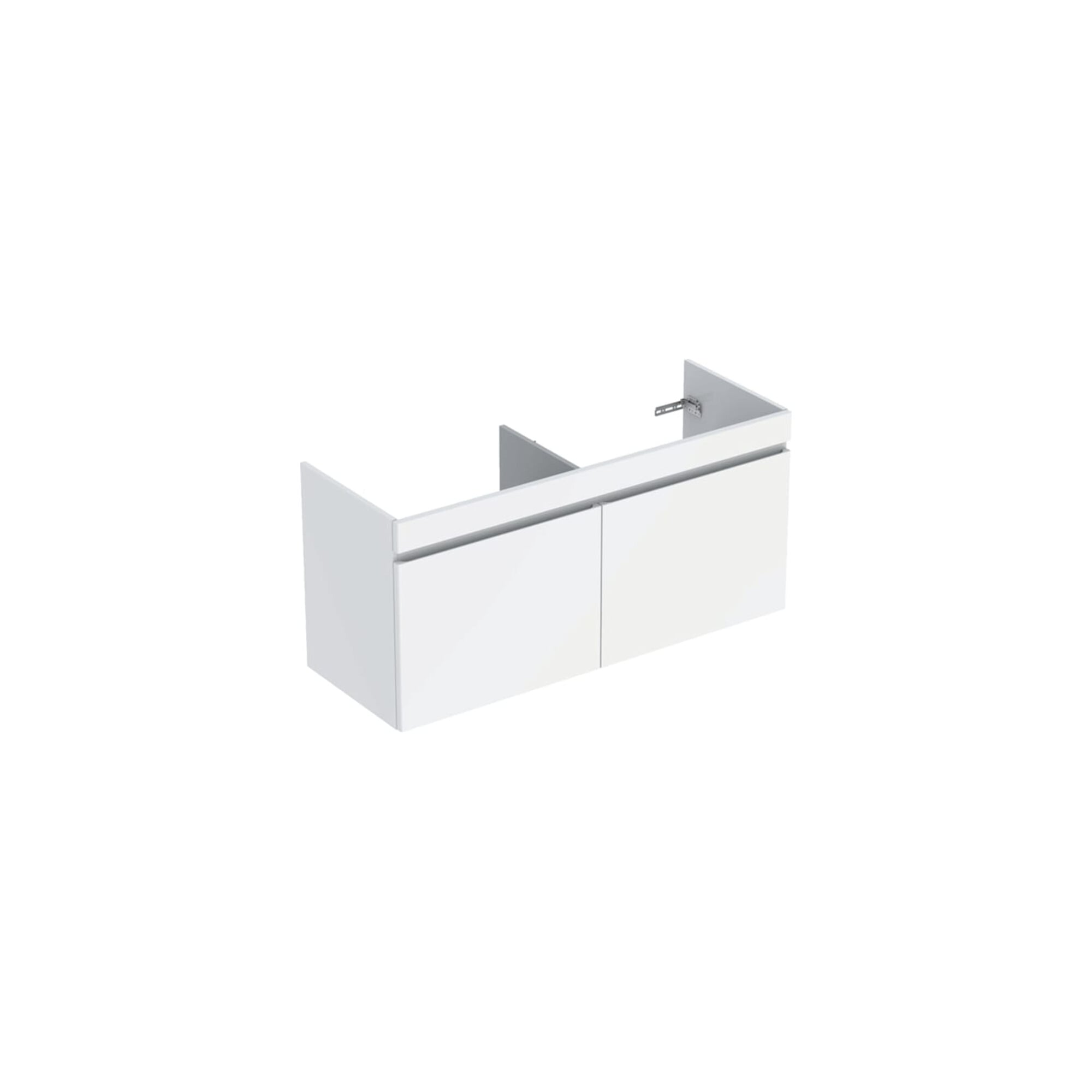 Geberit Doppelwaschtischunterschrank Renova Plan 122,6x60,6x44, 6cm, 2 L, w, lac hochgl.