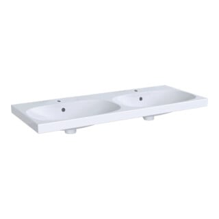 Geberit Double vasque Acanto 120x48,2 cm, avec trop-plein, blanc