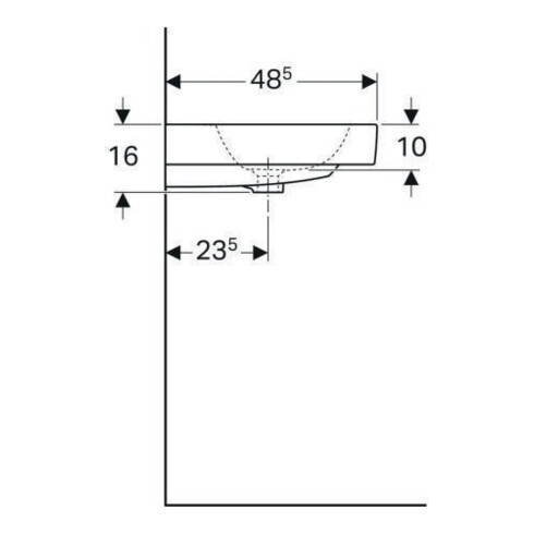 Geberit Double vasque iCon 120x48,5 cm, avec robinet, trop-plein, blanc