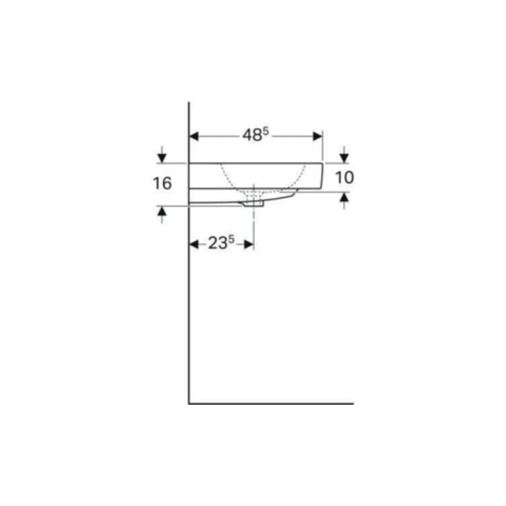 Geberit Double vasque iCon 120x48,5 cm, avec robinet, trop-plein, blanc