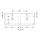 Geberit Double vasque iCon 120x48,5 cm, avec robinet, trop-plein, blanc