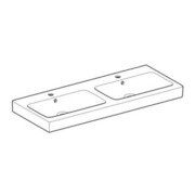 Geberit Double vasque iCon 120x48,5 cm, avec robinet, trop-plein, blanc-4