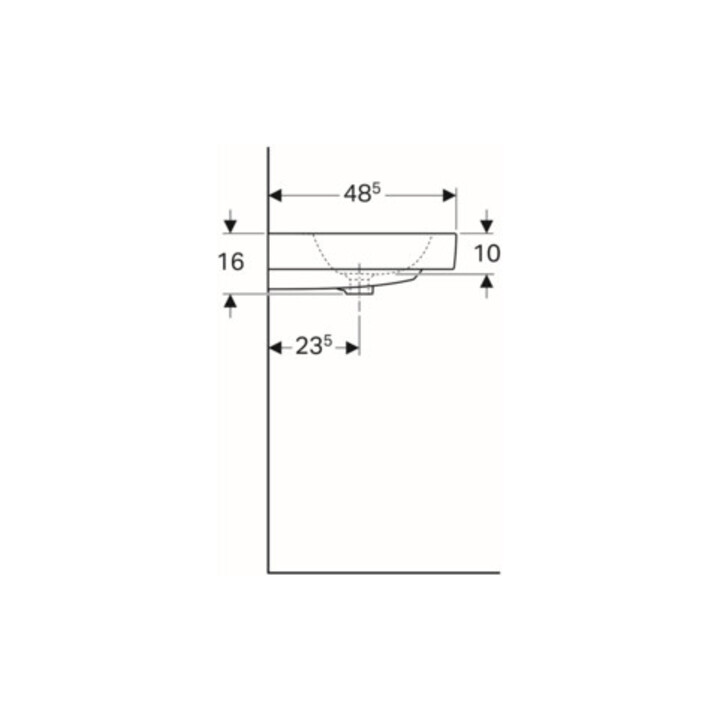 Geberit Double vasque iCon 120x48,5 cm, avec robinet, trop-plein, blanc