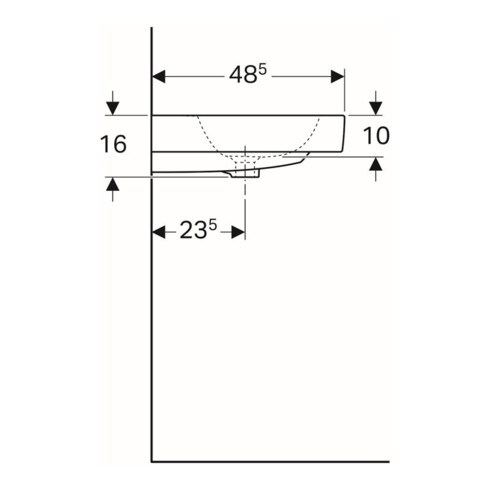 Geberit Double vasque iCon 120x48,5 cm, avec robinet, trop-plein, blanc