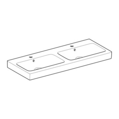 Geberit Double vasque iCon 120x48,5 cm, avec robinet, trop-plein, blanc