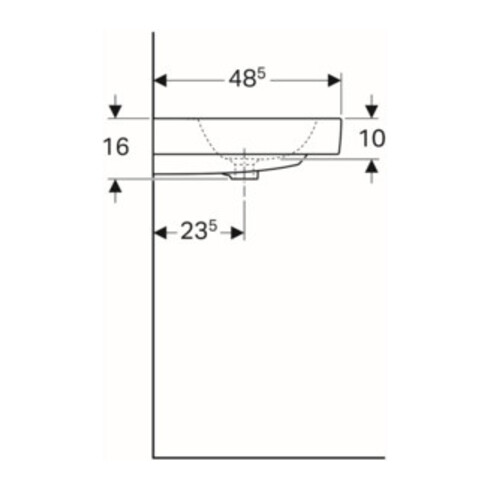 Geberit Double vasque iCon 120x48,5 cm, avec robinet, trop-plein, blanc