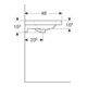 Geberit Double vasque iCon 120x48 cm, mitigeur, sans trop-plein, blanc