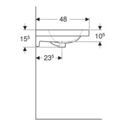 Geberit Double vasque iCon 120x48 cm, robinetterie milieu, avec trop-plein, blanc-4