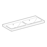 Geberit Double vasque iCon 120x48 cm, sans robinet, avec trop-plein, blanc-2