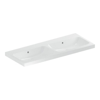 Geberit Double vasque iCon 120x48 cm, sans robinet, avec trop-plein, blanc KeraTect