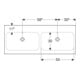 Geberit Double vasque iCon 120x48 cm, sans robinet, avec trop-plein, blanc KeraTect