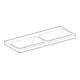 Geberit Double vasque iCon 120x48 cm, sans robinet, sans trop-plein, blanc
