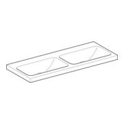Geberit Double vasque iCon 120x48 cm, sans robinet, sans trop-plein, blanc-2