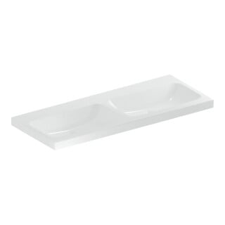 Geberit Double vasque iCon 120x48 cm, sans robinet, sans trop-plein, blanc KeraTect