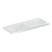 Geberit Double vasque iCon 120x48 cm, sans robinet, sans trop-plein, blanc KeraTect