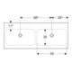 Geberit Double vasque iCon 120x48 cm, sans robinet, sans trop-plein, blanc KeraTect