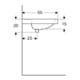 Geberit Double vasque Preciosa 130x55 cm, avec trou de robinet, trop-plein, blanc