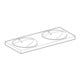 Geberit Double vasque Preciosa 130x55 cm, avec trou de robinet, trop-plein, blanc