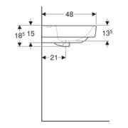 Geberit Double vasque Renova Plan 130x48 cm, mitigeur, sans trop-plein, blanc K-Tect-4