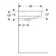 Geberit Double vasque Renova Plan 130x48 cm, mitigeur, sans trop-plein, blanc K-Tect