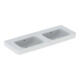 Geberit Double vasque Renova Plan 130x48 cm, sans robinet, avec trop-plein, blanc-1