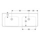 Geberit Double vasque Renova Plan 130x48cm, sans robinet, sans trop-plein, blanc