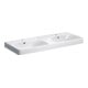 Geberit Double vasque Smyle Square 120x48 cm, avec trou de robinet, trop-plein, blanc-1