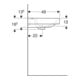 Geberit Double vasque Smyle Square 120x48 cm, avec trou de robinet, trop-plein, blanc