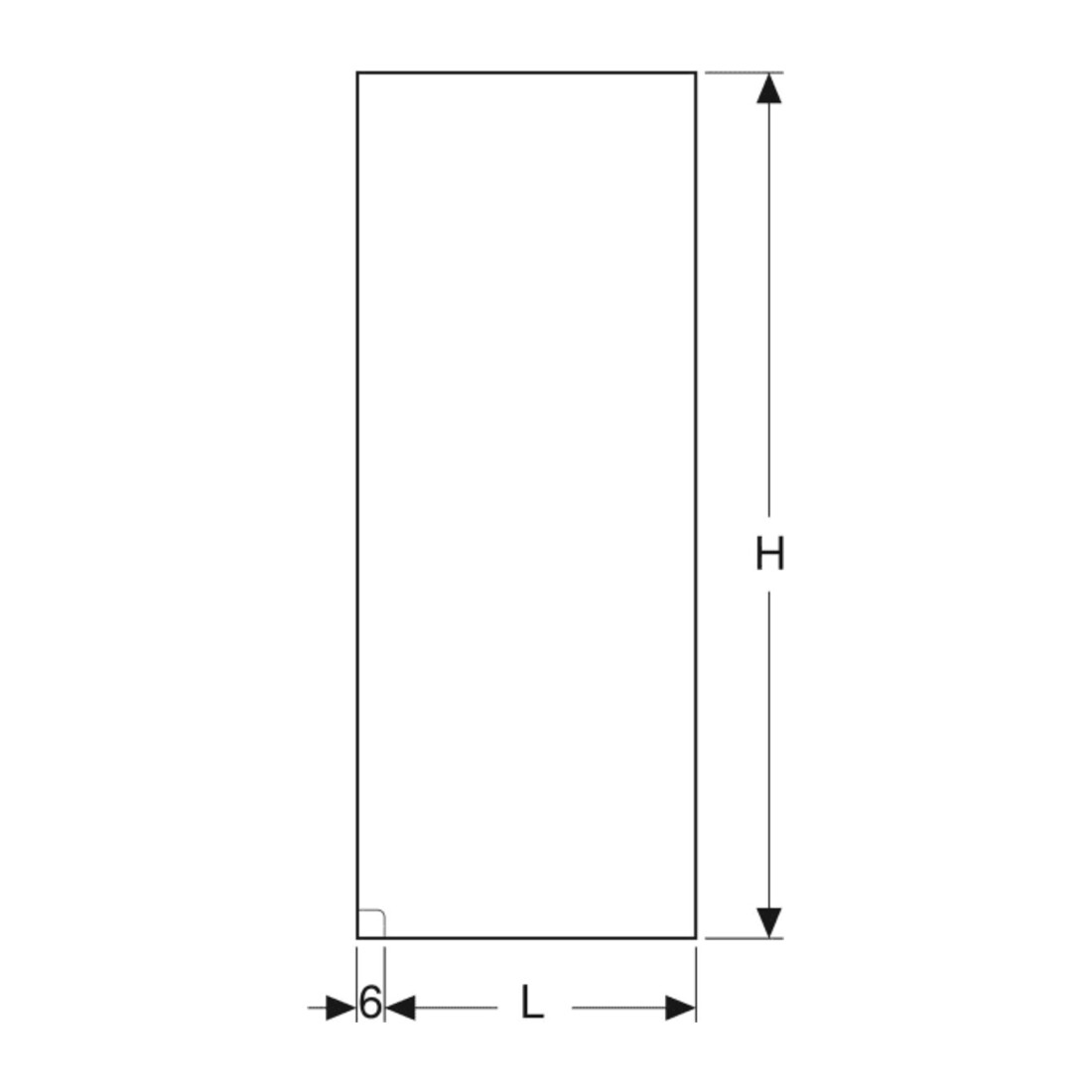Geberit Duschtrennwand Walk-in 140x200x0,8cm, für Glasanlage, rahmenlos