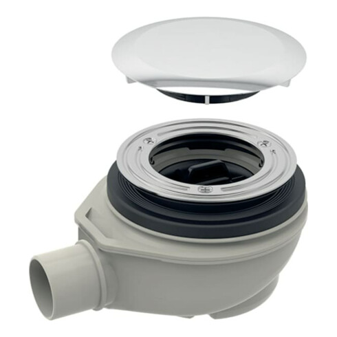 Geberit Duschwannenablauf d90 m AL-Dec., Höhe 50mm, Abg. a PP, hgl-vc