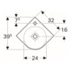 Geberit Eck-Handwaschbecken Renova Compact 45x39,5cm, m Hahnl., mit Überlauf, weiß