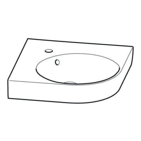 Geberit Eck-Handwaschbecken Renova Compact 45x39,5cm, m Hahnl., mit Überlauf, weiß