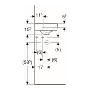Geberit Eck-Handwaschbecken Renova Compact 45x39,5cm, m Hahnl., mit Überlauf, weiß-5