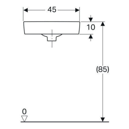 Geberit Eck-Handwaschbecken Renova Compact 45x39,5cm, m Hahnl., mit Überlauf, weiß