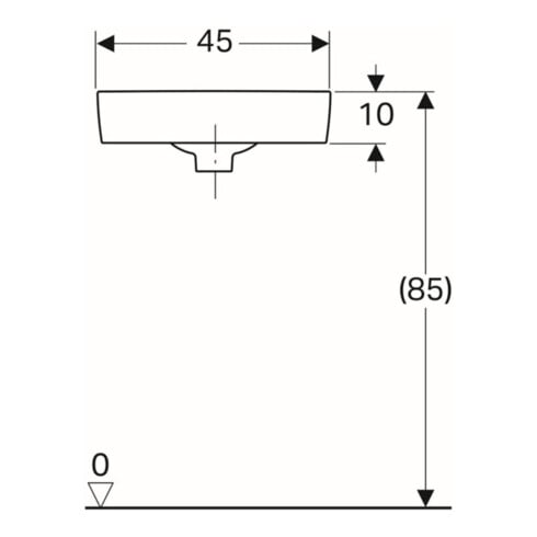 Geberit Eck-Handwaschbecken Renova Compact 45x39,5cm, m Hahnl., mit Überlauf, weiß