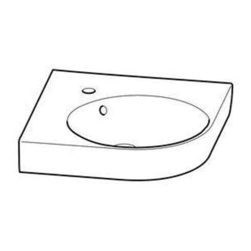 Geberit Eck-Handwaschbecken Renova Compact 45x39,5cm, m Hahnl., mit Überlauf, weiß