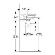 Geberit Eckhandwaschbecken FIDELIO Schenkellänge 270 mm, mit Überlauf, mit Hahnloch weiß-4