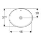 Geberit Einbauwaschtisch VariForm 50x40cm, o Hahnl., m ÜL, ov., we. K-Tect