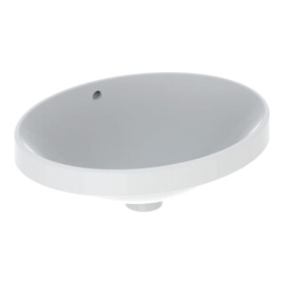 Geberit Einbauwaschtisch VariForm 50x40cm, o HL, m Ü, ov., US glas. / we.